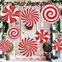 Thumbnail for 16 Pcs Outdoor Holiday and Christmas Hanging Porch and Tree Yard Lawn Decoration Christmas Large Candy Yard Decorations Outdoor Lawn Decoration Candy Hanging Ornaments for Holiday Decor
