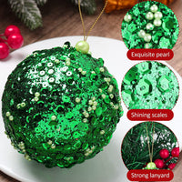 Thumbnail for 12 Pieces 4.25 Inch Christmas Ball Ornaments Christmas Tree Hanging Balls Glitter Sequin Xmas Tree Baubles Set for Holiday Party Decorations