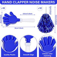 Thumbnail for 36 Pieces Cheerleading Pom Poms Hand Clappers and Thunder Sticks Cheering Sticks Pompoms Noisemakers for Christmas Party Favors Sports Cheers Ball Dance Basketball Football