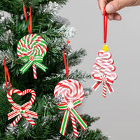 Thumbnail for 10Pcs Christmas Candy Lollipop Ornaments for Christmas Tree Decorations- Glitter Hanging Candy Cane Ornaments Polymer Clay Christmas Peppermint Decor with Ribbon for Xmas Tree Holiday Party Home Decor