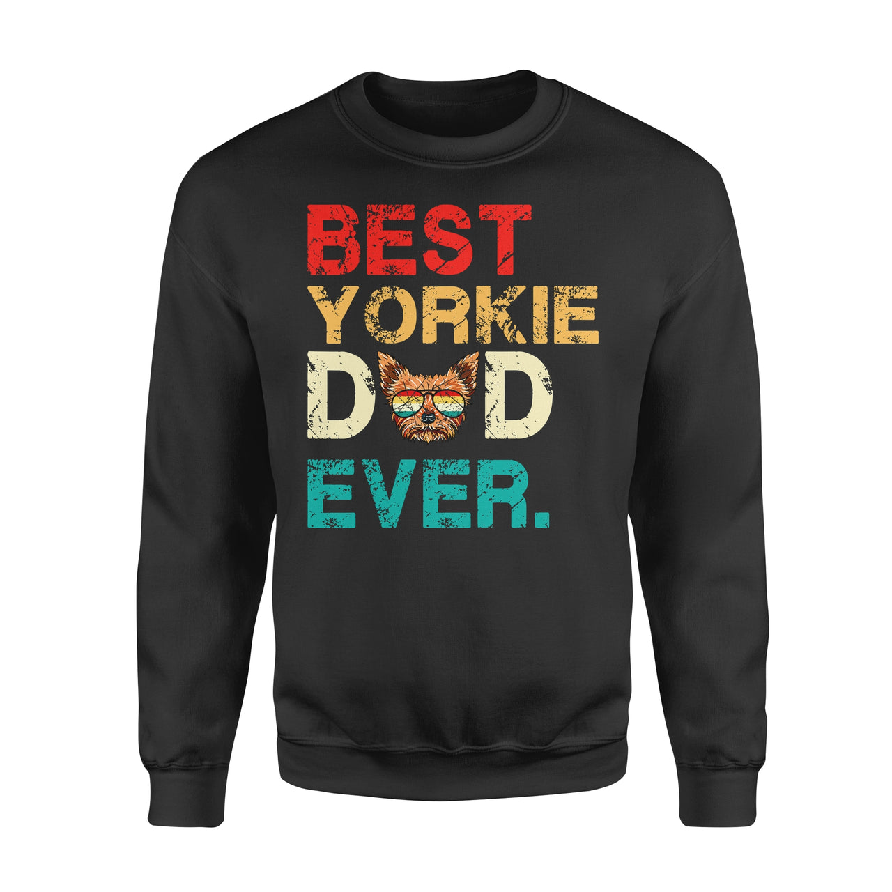 Vintage Dog Gift Idea - Lover Best Dog Dad Yorkie For Dog Dad - Standard Crew Neck Sweatshirt