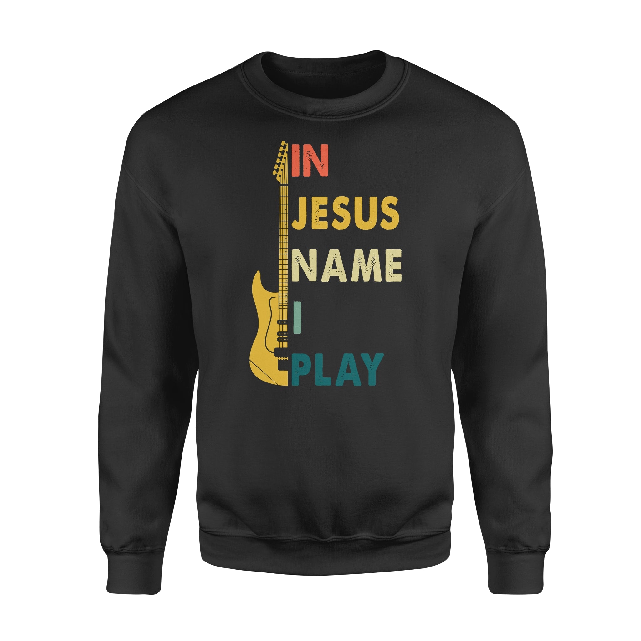 Hooby GIft Idea - In Jesus Name I Play Guitar - Standard Crew Neck Sweatshirt