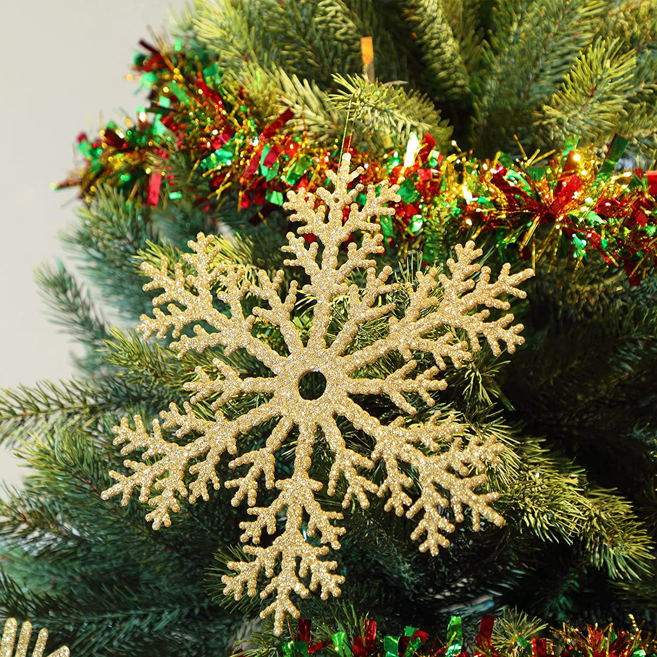 Set of 12 Hanging 3D Snowflakes Christmas Snowflake Decor Christmas  Ornament Christmas Eve Winter Wedding Decor Xmas Festive 