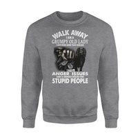 Thumbnail for Personalized Dog Gift Idea - Walk Away, I Am A Grumpy Old Lady For Dog Mom - Standard Crew Neck Sweatshirt