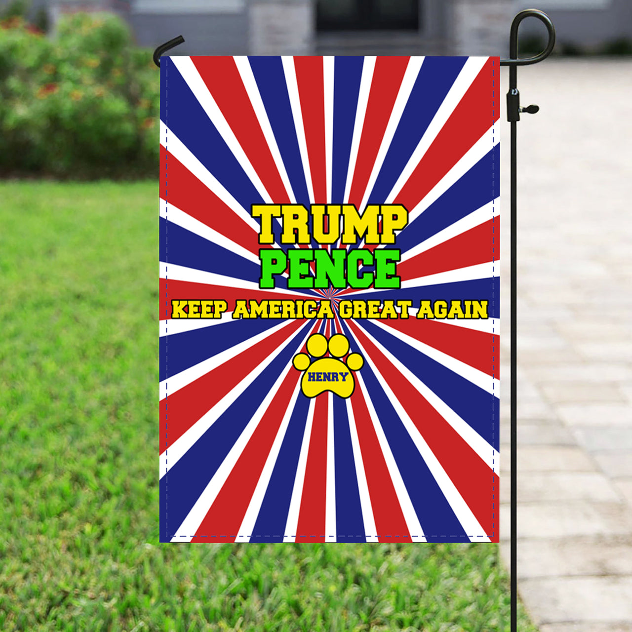 Personalized Dog Flag Gift Idea - Trump Pence Keep America Great Again For Dog Lovers - Garden Flag
