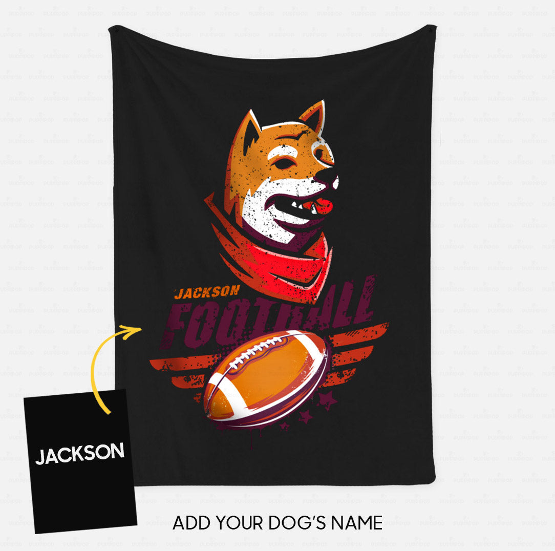 Personalized Creative Dog Gift Idea - American Football For Dog Lover - Fleece Blanket