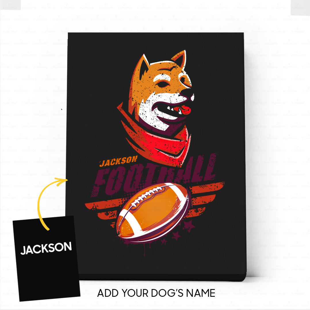 Personalized Gift Canvas For Dog Lover - American Football - Matte Canvas
