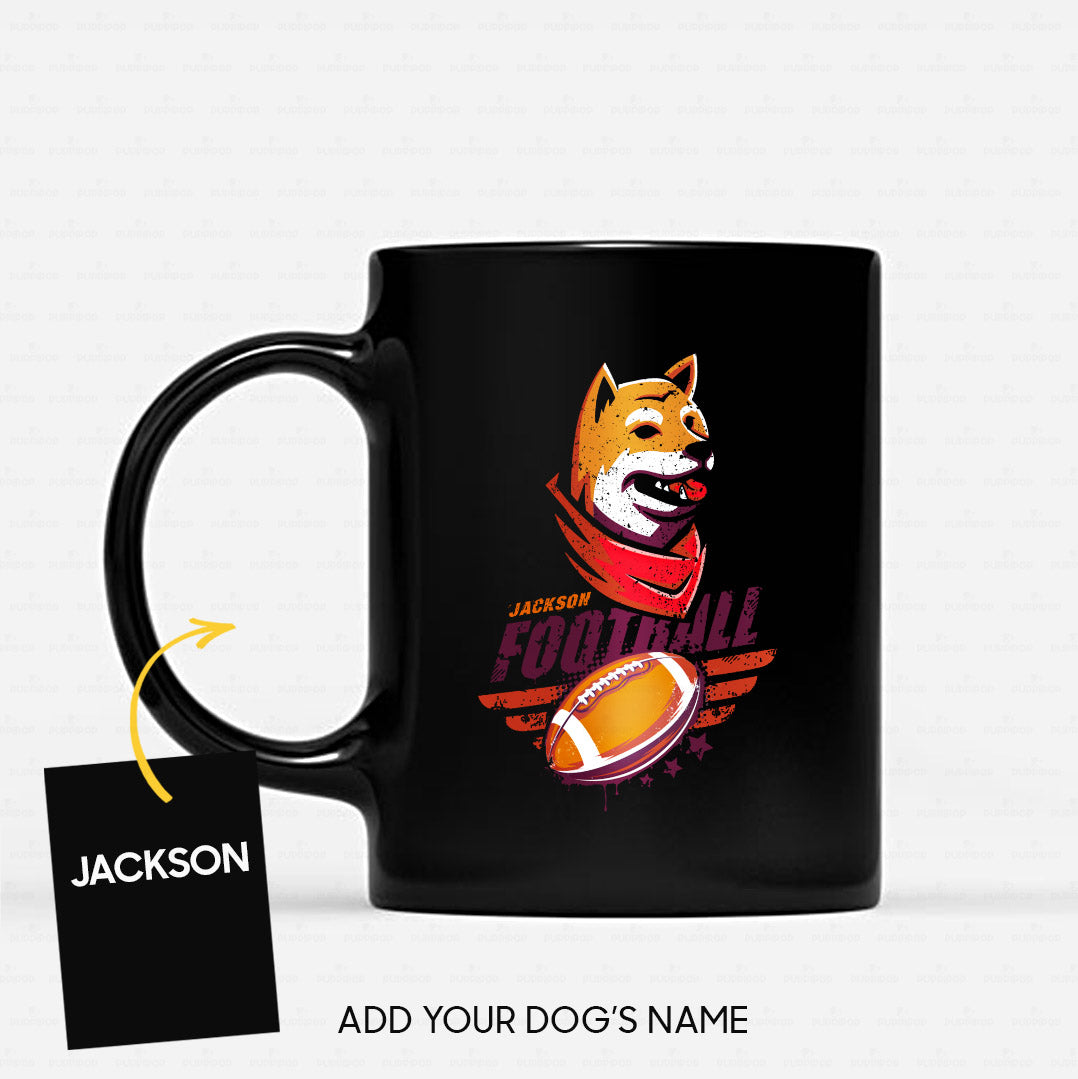 Custom Dog Mug - Personalized Creative Gift Idea - American Football For Dog Lover - Black Mug