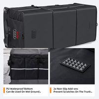 Thumbnail for Trunk Organizer, Custom fit for Sedan SUVs, Premium Multi Compartments Collapsible Cargo Storage & Accessories