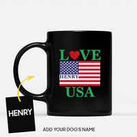 Thumbnail for Personalized Dog Gift Idea - Love The USA For Dog Lovers - Black Mug