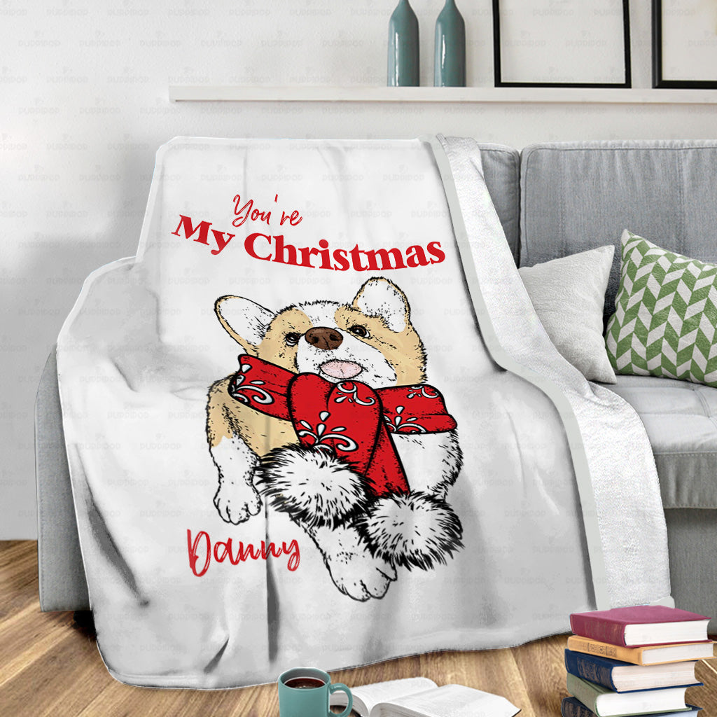 Personalized Dog Gift Idea - You're My Christmas For Dog Lover - Fleece Blanket