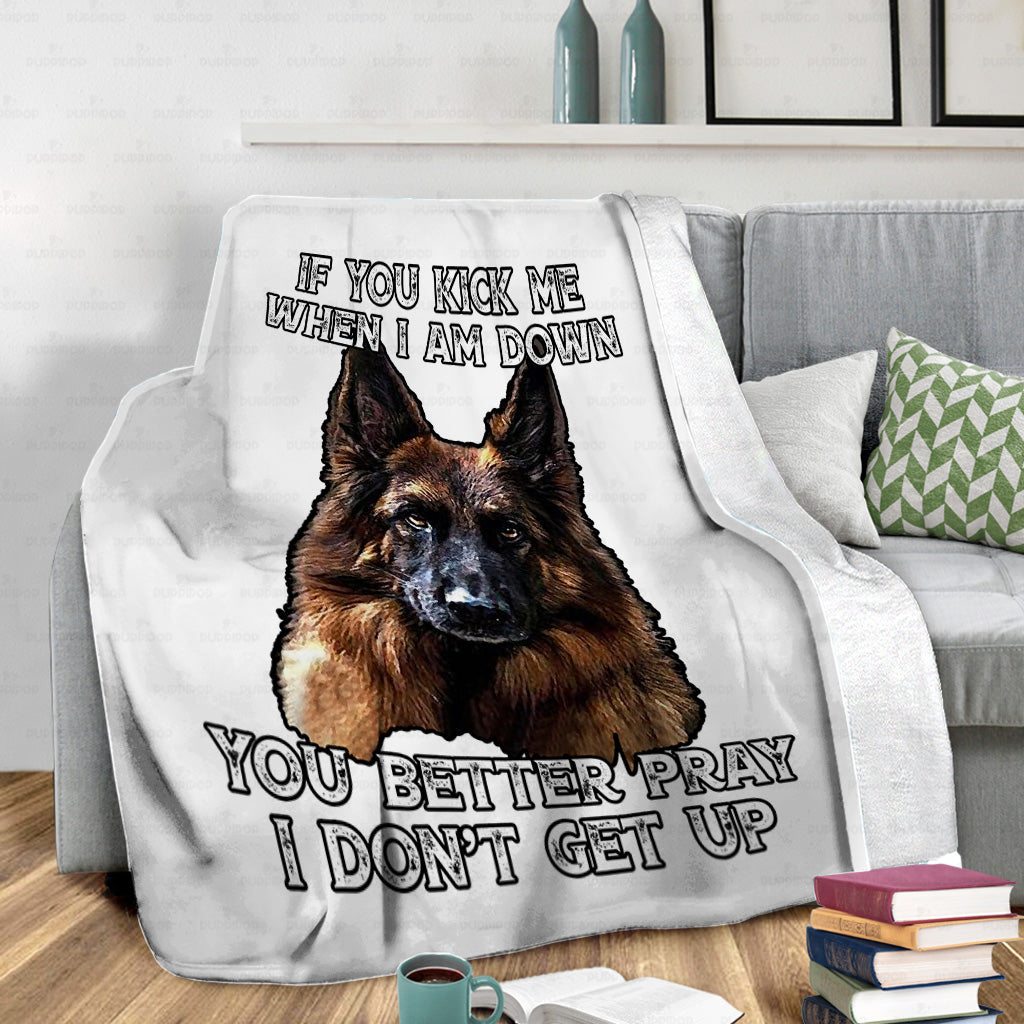 Personalized Dog Gift Idea - If You Kick Me When I Am Down For Dog Lover - Fleece Blanket