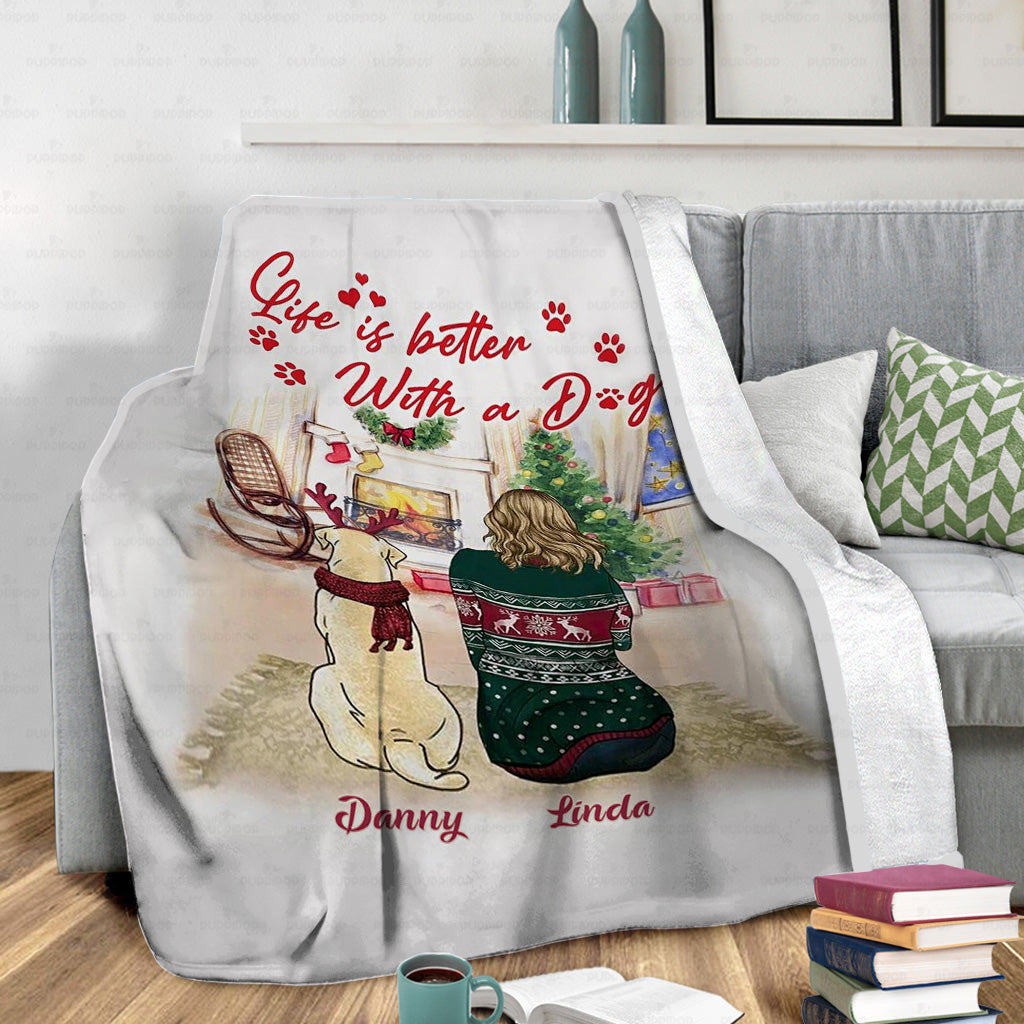 Personalized Dog Gift Idea - Life Is Better With A Dog For Dog Lover - Fleece Blanket