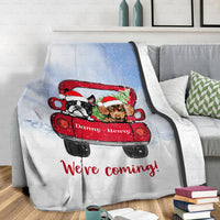 Thumbnail for Personalized Dog Gift Idea - Merry Christmas, We're Coming For Dog Lover - Fleece Blanket