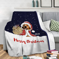 Thumbnail for Personalized Dog Gift Idea - Merry Christmas, Santa Dog For Dog Lover - Fleece Blanket