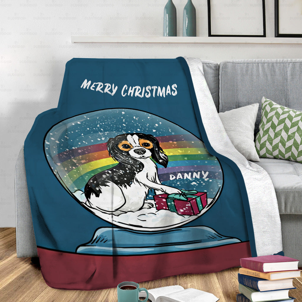 Personalized Dog Gift Idea - Snowball Christmas For Dog Lover - Fleece Blanket