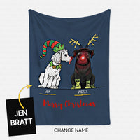 Thumbnail for Personalized Dog Gift Idea - Merry Christmas - Two Friends For Dog Lover - Fleece Blanket