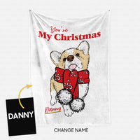 Thumbnail for Personalized Dog Gift Idea - You're My Christmas For Dog Lover - Fleece Blanket