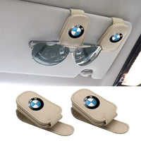 Thumbnail for 2 Pack Sunglass Holder, Custom fit for Car, Magnetic Leather Glasses Eyeglass Hanger Clip for Car, Sunglasses Holder and Ticket Card Clip for Car