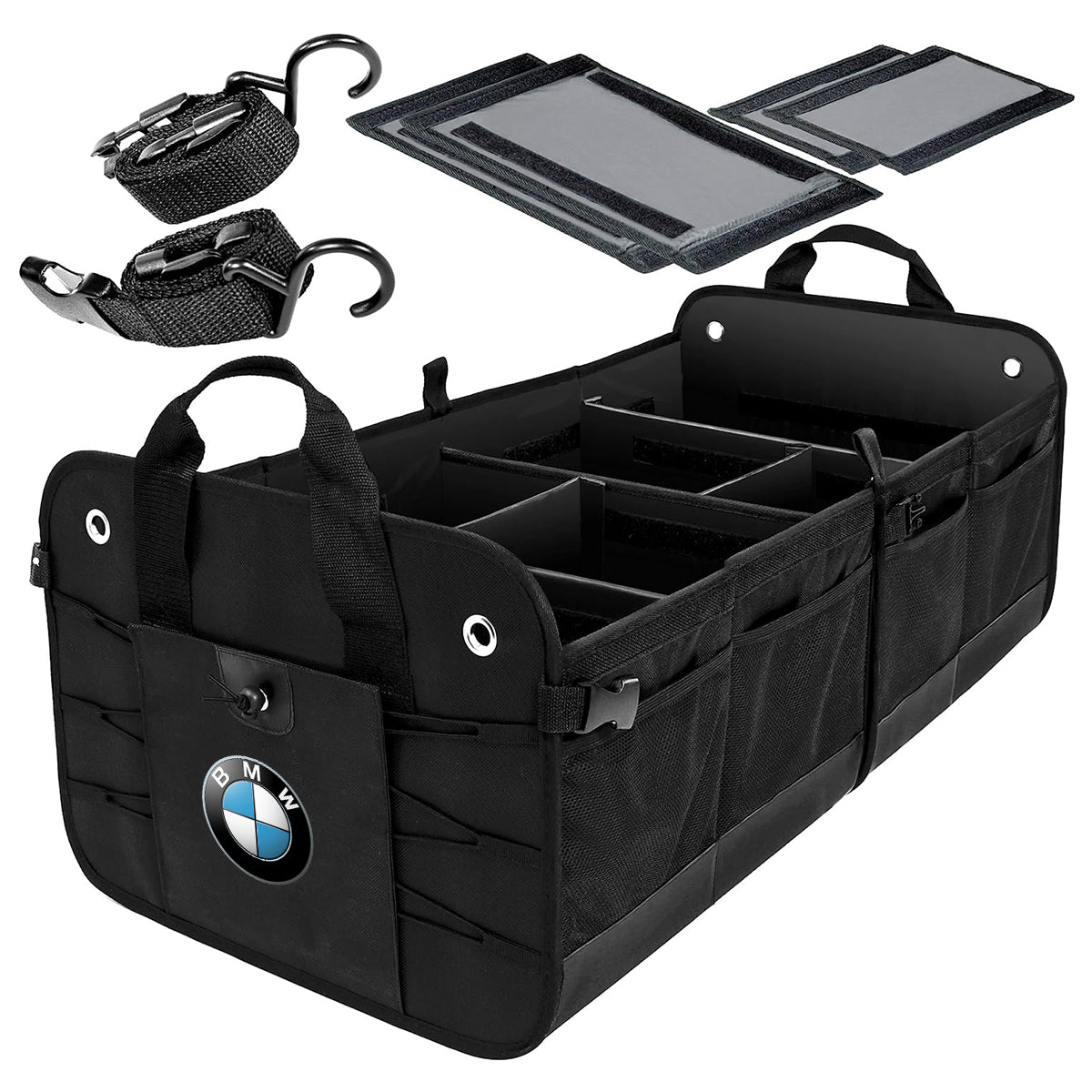 Trunk Organizer, Custom fit for Car, Premium Multi Compartments Collapsible Cargo Storage & Accessories