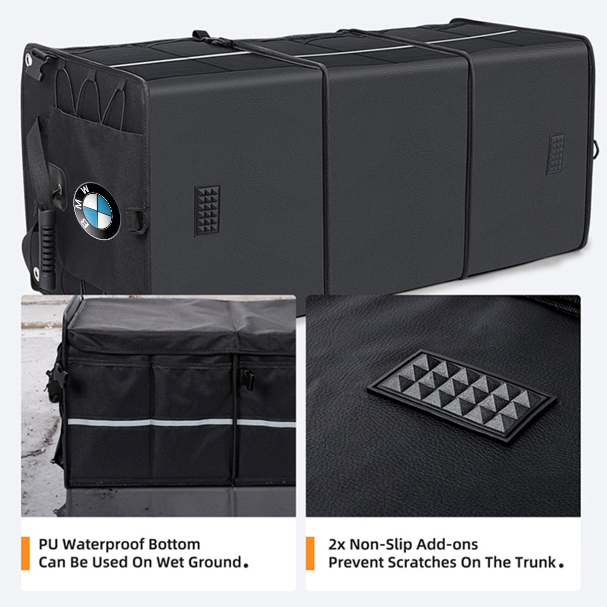 Trunk Organizer, Custom fit for Car, Premium Multi Compartments Collapsible Cargo Storage & Accessories