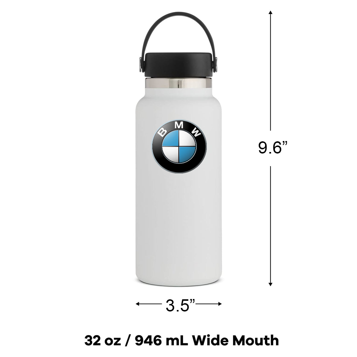 32oz Stainless Steel Insulated Sports Water Bottle, Custom fit for Car, Hydro Metal Thermos Flask Keeps Cold for 24 Hours, Hot for 12 Hours, Wide Mouth Bottle with Flex Cap