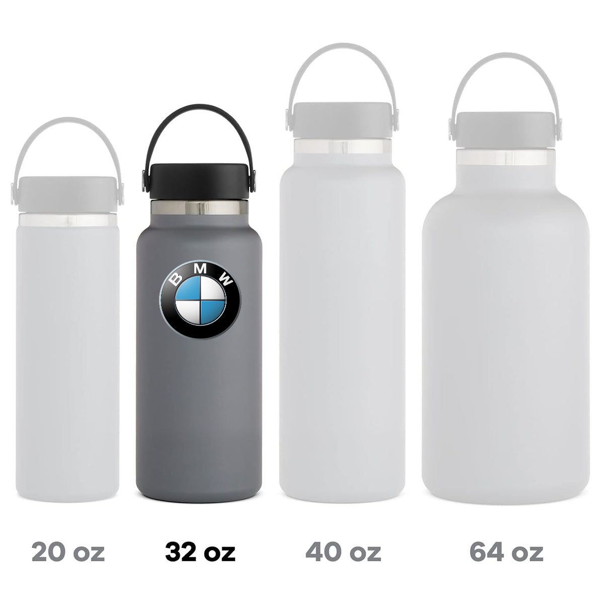 32oz Stainless Steel Insulated Sports Water Bottle, Custom fit for Car, Hydro Metal Thermos Flask Keeps Cold for 24 Hours, Hot for 12 Hours, Wide Mouth Bottle with Flex Cap