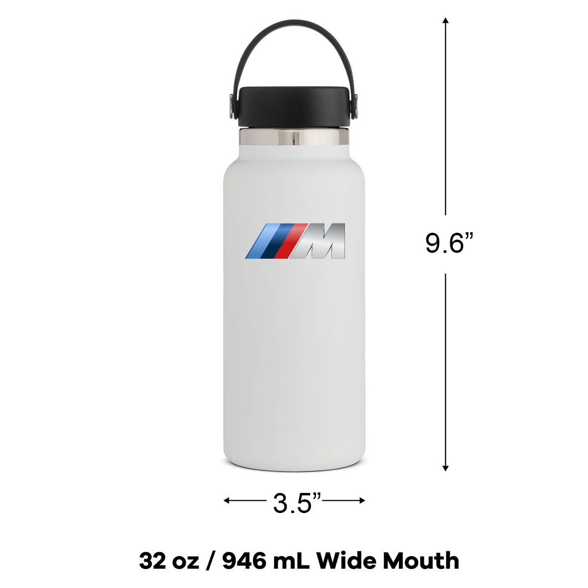 32oz Stainless Steel Insulated Sports Water Bottle, Custom fit for Car, Hydro Metal Thermos Flask Keeps Cold for 24 Hours, Hot for 12 Hours, Wide Mouth Bottle with Flex Cap