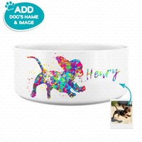 Thumbnail for Personalized Dog Gift Idea - Creative Painting Puppy Portrait  For Puppy Lovers - Pet Bowl