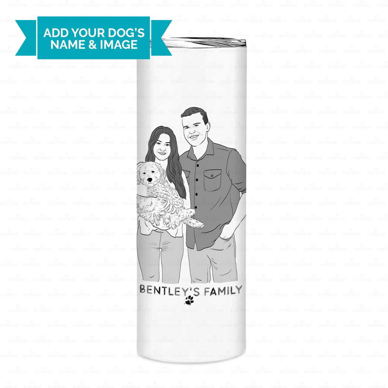 Personalized Dog Gift Idea - Black And White Sketching Gift For Puppy Lovers - Tumbler
