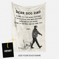 Thumbnail for Custom Dog Blanket - Personalized Thank You For Being Our Dad Gift For Dad - Fleece Blanket