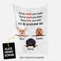 Thumbnail for Personalized Dog Gift Idea - 3 Dog Every Snack You Make 3 For Dog Lovers - Fleece Blanket