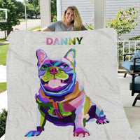 Thumbnail for Personalized Dog Gift - Creative Polygon Puppy Portrait For Dog Lovers - Fleece Blanket