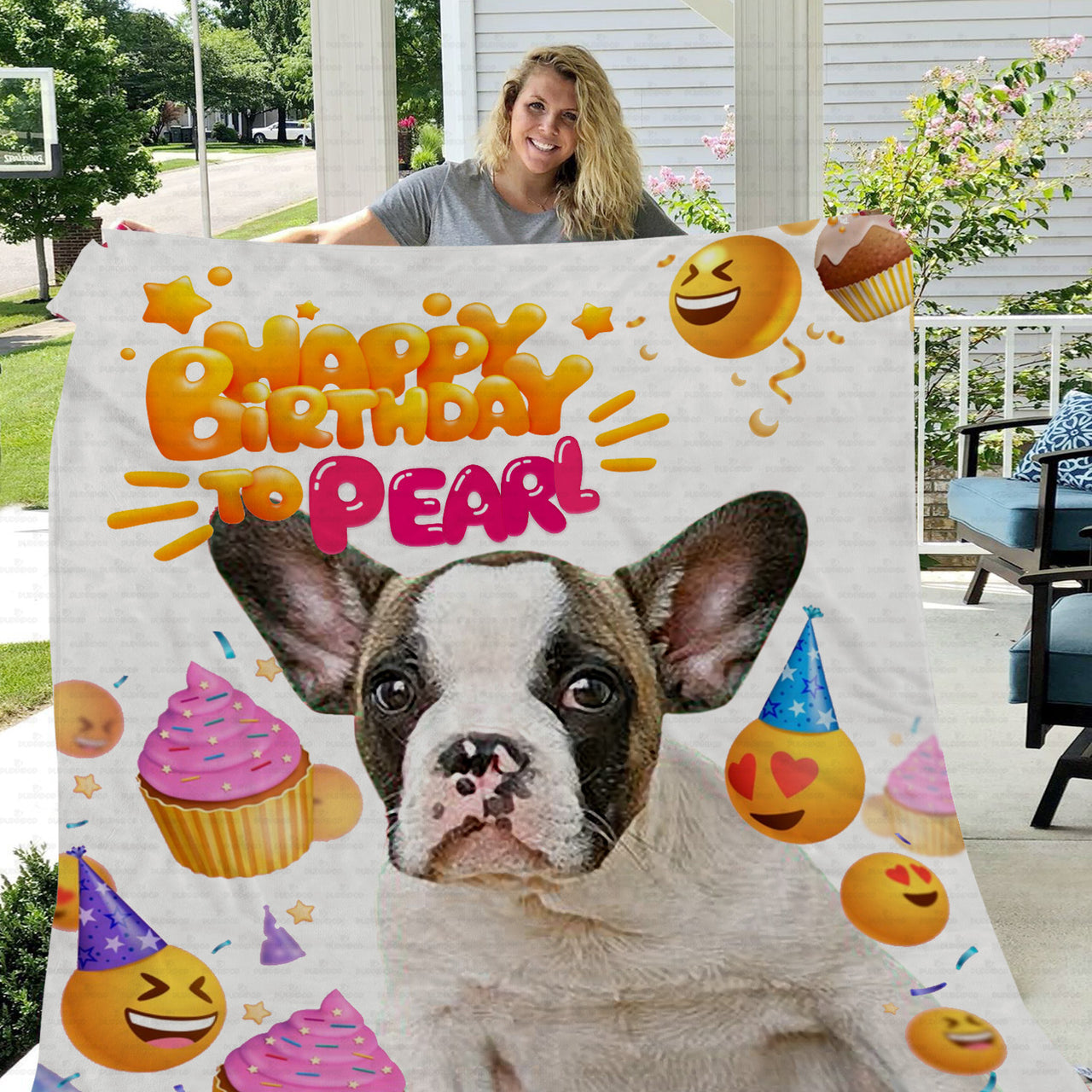 Personalized Dog Gift - Happy Birthday 1st For Puppy Lovers - Fleece Blanket