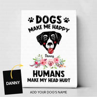Thumbnail for Custom Dog Canvas - Personalized Labrador Makes Me Happy Gift For Dad - Matte Canvas