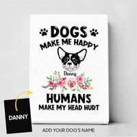 Thumbnail for Custom Dog Canvas - Personalized Frenchie Makes Me Happy Gift For Dad - Matte Canvas