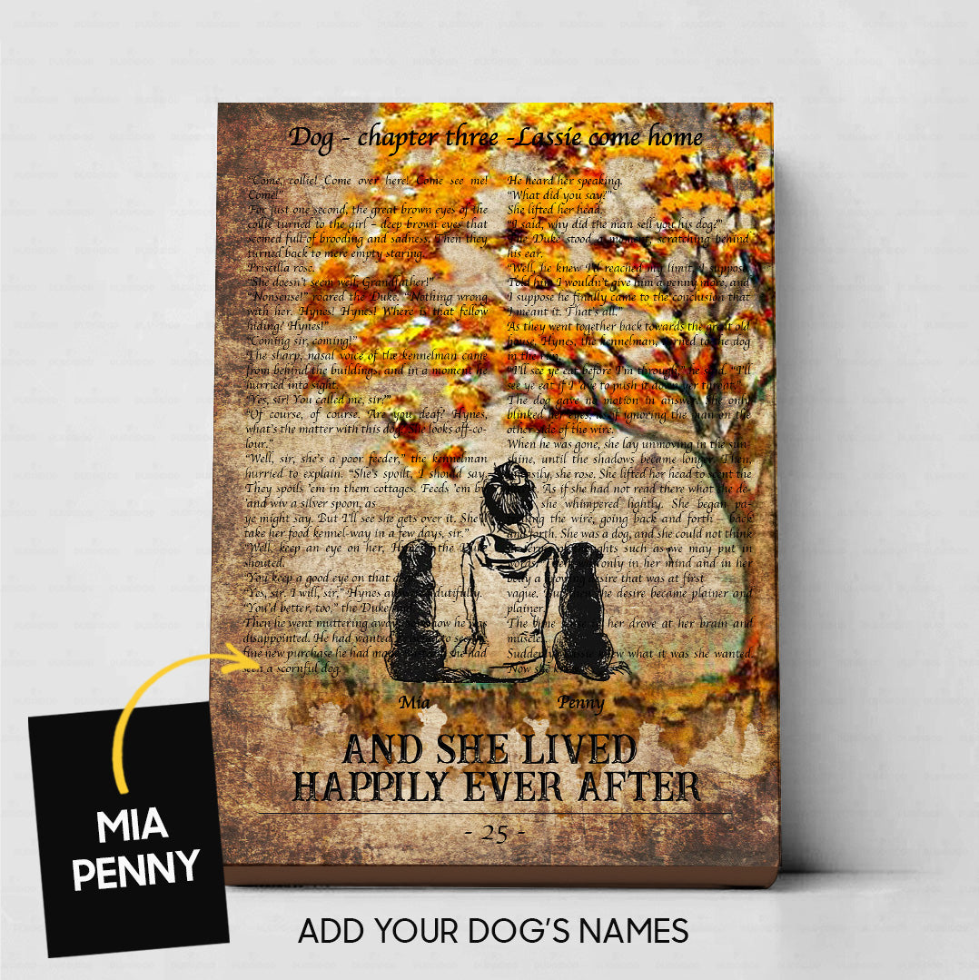 Personalized Dog Gift Idea - Woman And Two Dogs Beside The Tree For Mom - Matte Canvas