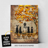 Thumbnail for Personalized Dog Gift Idea - Woman And Four Dogs Beside The Tree For Mom - Matte Canvas