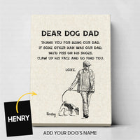 Thumbnail for Custom Dog Canvas - Thank You For Being Our Dad Gift For Dad - Matte Canvas