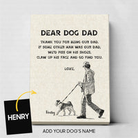 Thumbnail for Custom Dog Canvas - Thank You For Being Our Dad Gift For Dad - Matte Canvas