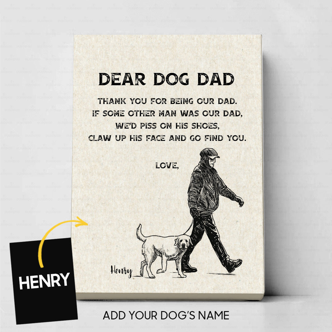Custom Dog Canvas - Thank You For Being Our Dad Gift For Dad - Matte Canvas