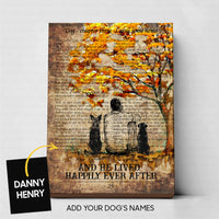 Thumbnail for Custom Dog Canvas - Man And Two Dogs Beside The Tree Gift For Dad - Matte Canvas