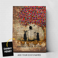 Thumbnail for Custom Dog Canvas - Man And Two Dogs Beside The Tree Gift For Dad - Matte Canvas