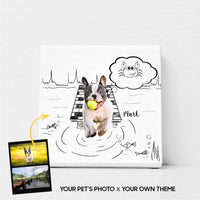 Thumbnail for Personalized Dog Gift Idea - Funny Moment Line Art For Dog Lovers - Matte Canvas