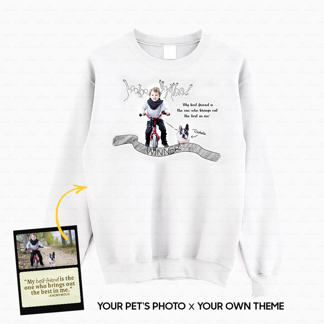 Personalized Line Art Gift For Dog Lover - Friend Sketching - Standard Crew Neck Sweatshirt