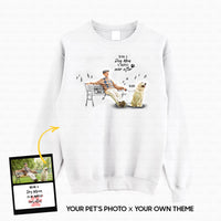 Thumbnail for Personalized Line Art Gift For Dog Lover - Friend Sketching - Standard Crew Neck Sweatshirt
