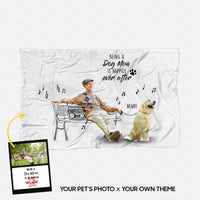 Thumbnail for Personalized Gift Blanket Line Art For Dog Lover - Friend Sketching - Fleece Blanket