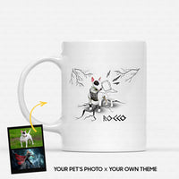 Thumbnail for Personalized Dog Gift Idea - Funny Super Hero Line Art For Dog Lovers - White Mug