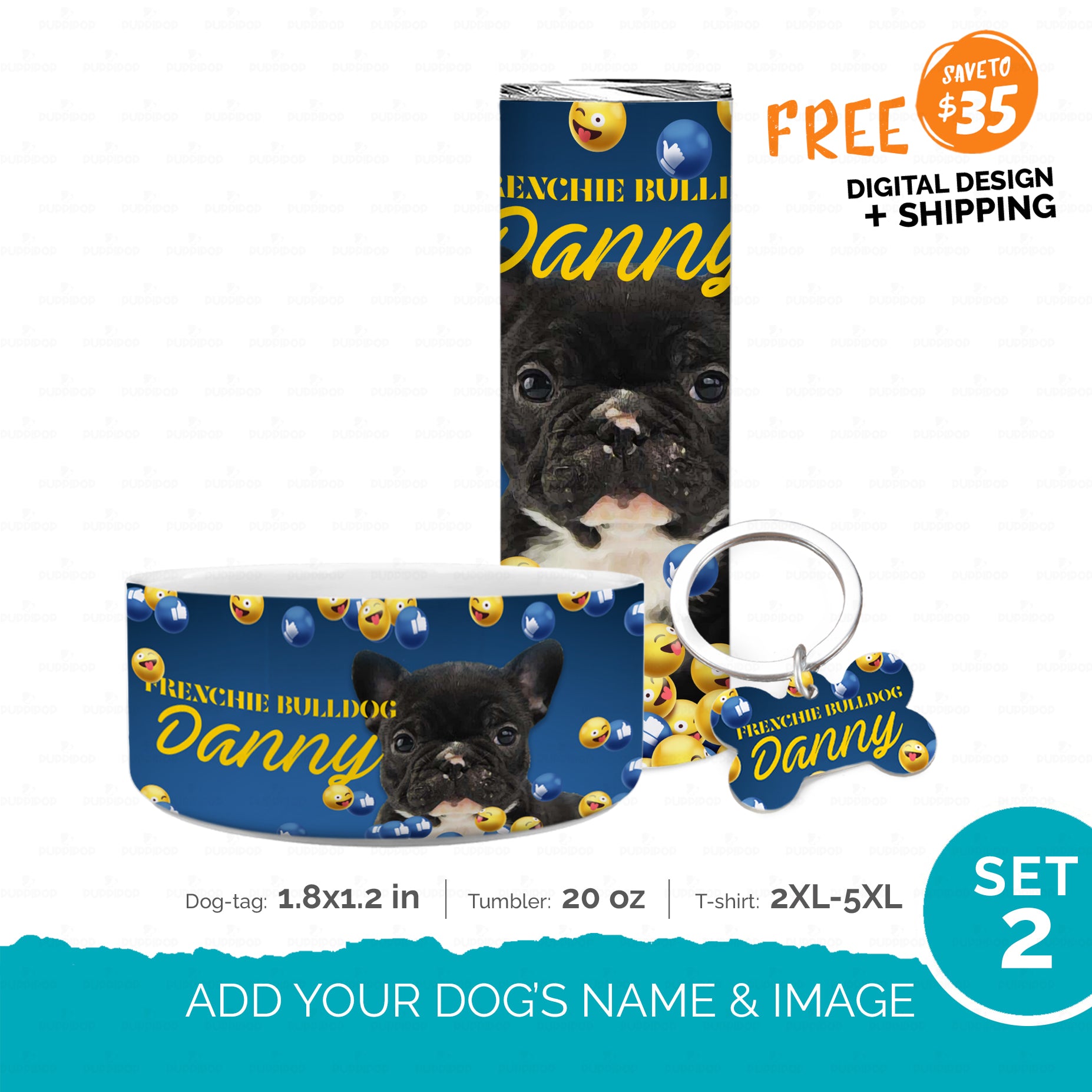 Personalized Gift Bundle - Funny Icon Reaction Social Media Portrait For Puppy Lovers - Standard Overwhelmed Bundle 1