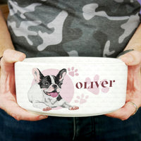 Thumbnail for Personalized Dog Gift Idea - Sketching Puppy And Paw Gift For Puppy Lovers - Pet Bowl
